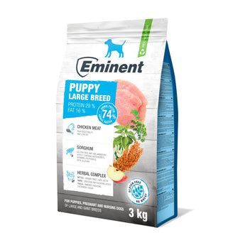 Eminent Dog Puppy Large 3kg – kompletní krmivo pro štěňata velkých plemen, podporuje zdravý růst a vývoj.