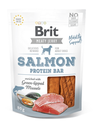 Brit Jerky Salmon Protein Bar 80g