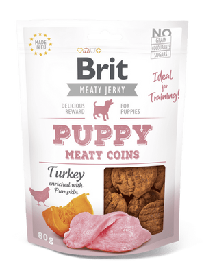 Brit Jerky Puppy Turkey Meaty Coins 80g