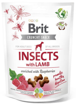 Brit Care Dog Crunchy Crack. Insec. Lamb Raspber 200g