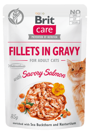 Brit Care Cat Fillets in Gravy Savory Salmon 85g