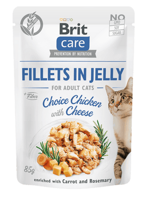 Brit Care Cat Fillets in Jelly Chicken&Cheese 85g