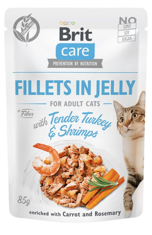 Brit Care Cat Fillets in Jelly with Turkey&Shrimps 85g