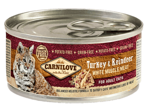 Carnilove White konz Mus Meat Turkey&Reindeer Cats100g