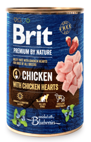 Brit Premium Dog by Nature  konz Chicken & Hearts 400g