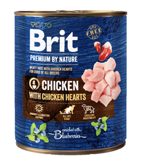 Brit Premium Dog by Nature  konz Chicken & Hearts 800g