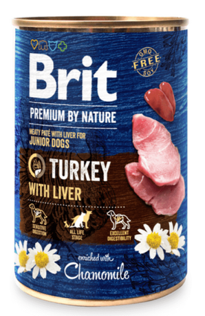 Brit Premium Dog by Nature  konz Turkey & Liver 400g