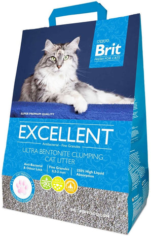 Brit Fresh for Cats Excellent Ultra Bentonite 10 kg – Stelivo pro kočky s ultra jemnými částečkami bentonitu, balení 10 kg.