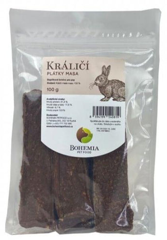 Plátky králičí, 100 g, jemné a chutné kousky pro vašeho psa.