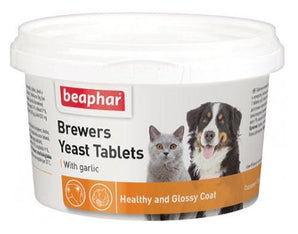 Beaphar Tablety Brewers Yeast s česnekem, 250 tablet, podporují zdravou srst, kůži a celkovou vitalitu vašich mazlíčků.