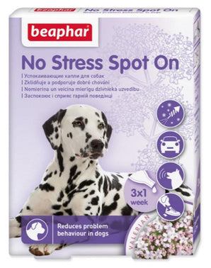 Beaphar No Stress Spot On pro psy, 3 pipety á 0,7 ml, pomáhá snižovat stres a podporuje klidné chování vašich psů.