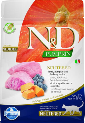 N&D Pumpkin CAT Neutered Lamb & Blueberry 300 g