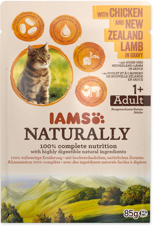 Iams Naturally kuře & jehněčí v omáčce 85 g