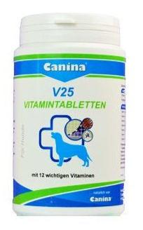 Canina V25 Vitamin Tabs 700g (210tbl.). Velké balení vitaminových tabletek pro podporu zdraví.