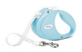 Vodítko FLEXI Puppy pásek 2m/12kg sv. modrá: Vodítko s páskem, délka 2m, pro štěňata a malé psy do 12kg, světle modré.