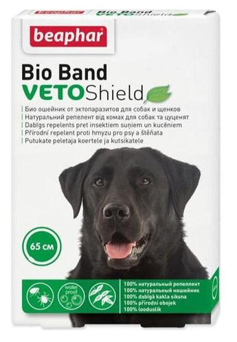 Beaphar Obojek antiparazitární pro psy Bio Band Plus VetoShield, délka 65 cm, poskytuje ochranu proti blechám a klíšťatům.