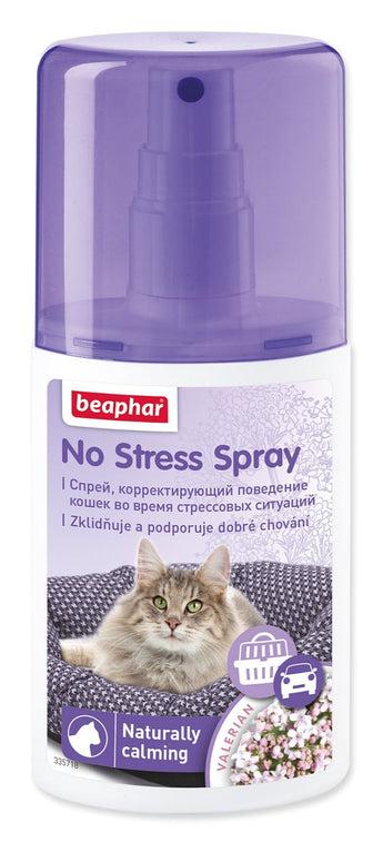 Beaphar No Stress sprej pro kočky, 125 ml, pomáhá snižovat stres a podporuje klidné chování vaší kočky.