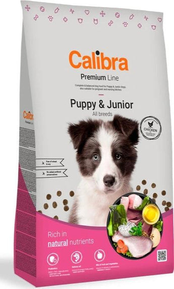 Calibra Dog Premium Line Puppy&Junior 3 kg, krmivo pro štěňata a mladé psy, podpora růstu.