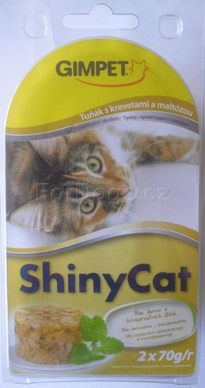 GimPet ShinyCat tuňák krevety maltóza 2 x 70 g