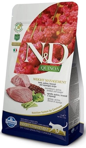 N&D GF CAT Quinoa Weight Management Lamb&Broccoli 1,5 kg