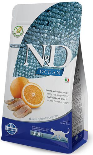 N&D OCEAN feline HERRING & ORANGE ADULT 1,5 kg