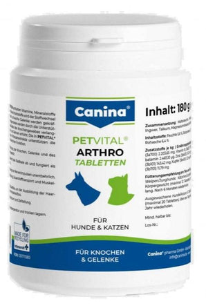 Canina Petvital Arthro-Tabs 180tbl. Tabletky pro podporu zdraví kloubů a chrupavek.