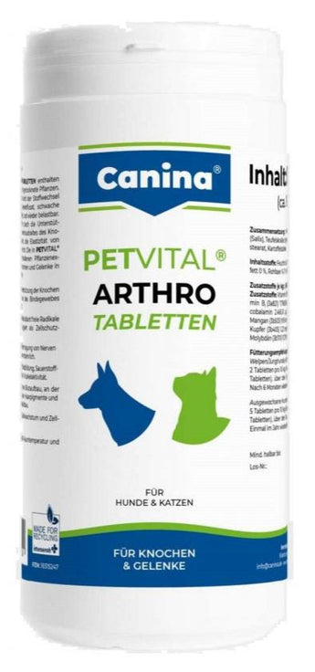 Canina Petvital Arthro-Tabs 1000tbl. Velké balení tablet pro podporu zdraví kloubů a chrupavek.