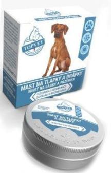 Mast na tlapky a drápky pro psy TOPVET 50ml - ochranná mast na tlapky a drápky pro psy, objem 50ml.