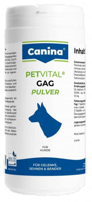 Canina Petvital GAG prášek 1000g. Velké balení prášku pro zdraví kloubů a chrupavek.