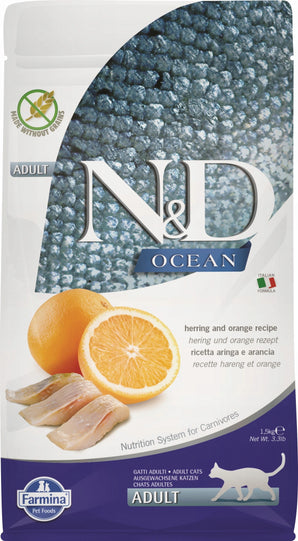 N&D GF OCEAN CAT Adult Herring Pumpkin & Orange 5 kg