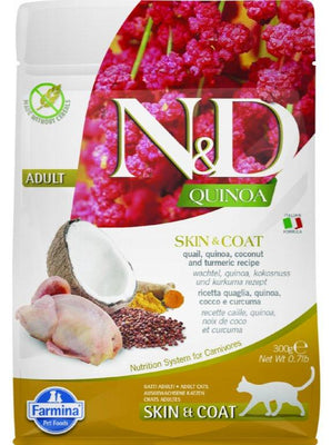 N&D GF Quinoa CAT Skin&Coat Quail & Coconut 300g