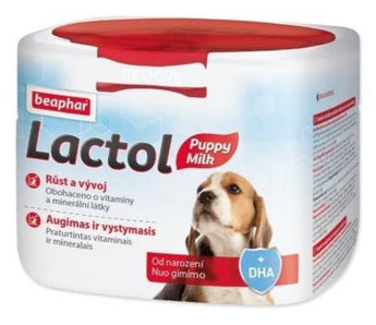 Beaphar Mléko Sušené Lactol Puppy, 250 g, ideální náhrada mateřského mléka pro štěňata, podporuje zdravý růst a vývoj.