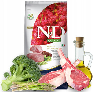 N&D GF Quinoa CAT Weight Mngmnt Lamb & Broccoli 5 kg