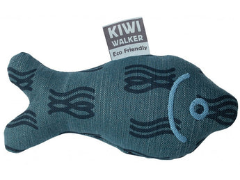 Hračka pes 4Elements Plush Fish modrá Kiwi – měkká hračka ve tvaru ryby, modrá barva.