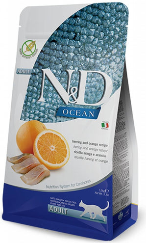 N&D OCEAN GF Cat Adult Herring Orange 5 kg