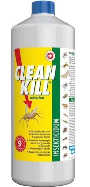 Clean Kill, 1000 ml, účinný insekticidní roztok pro kontrolu škůdců.