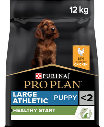 Krmivo pro štěňata velkých atletických plemen ProPlan Dog Puppy Large Athletic OptiStart s kuřecím masem, 12 kg.