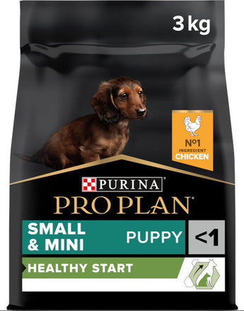 Krmivo pro štěňata malých a mini plemen ProPlan Dog Puppy Small&Mini HealthyStart s kuřecím masem, 3 kg.