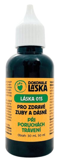 LÁSKA 01S, Pro zdravé zuby a dásně psů, 50 ml, speciální péče o ústní dutinu.