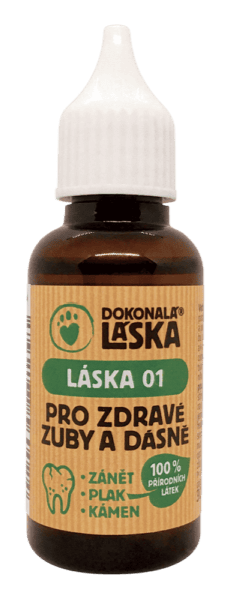 LÁSKA 01, Pro zdravé zuby a dásně psů, 30 ml, péče o ústní dutinu.