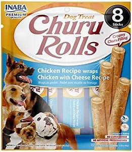 Churu Dog Rolls Chicken with Cheese wraps 8x12g