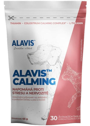 Alavis Calming pro psy a kočky, 45 g (30 tbl) – doplněk stravy pro psy a kočky na podporu klidu.