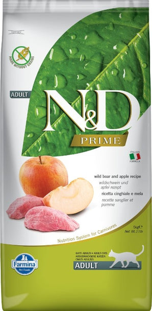 N&D PRIME CAT Grain Free Adult Boar & Apple 5 kg