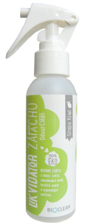 BIOclean likvidátor zápachu 100 ml GRAPE KIWI – prostředek na likvidaci zápachu s vůní hroznového vína a kiwi.