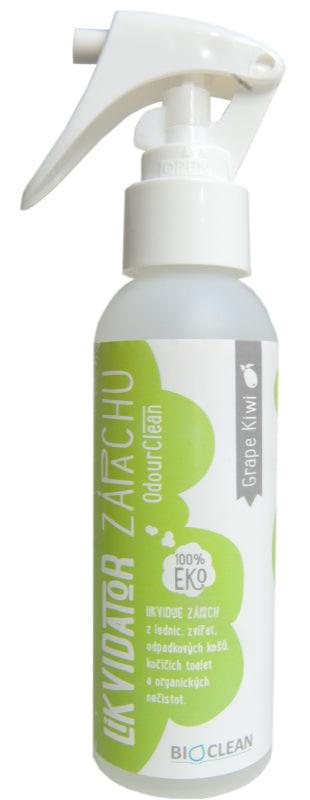 BIOclean likvidátor zápachu 100 ml GRAPE KIWI – prostředek na likvidaci zápachu s vůní hroznového vína a kiwi.