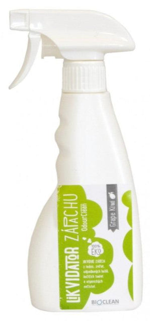 BIOclean likvidátor zápachu 250 ml GRAPE KIWI – prostředek na likvidaci zápachu s vůní hroznového vína a kiwi v objemu 250 ml.