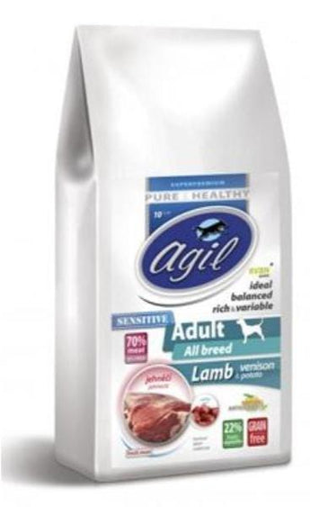 Agil Adult Sensitive, Grain Free, Lamb, Venison, 10 kg, hypoalergenní krmivo pro psy.