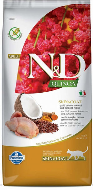 N&D GF CAT Quinoa Skin&Coat Quail & Coconut 5kg