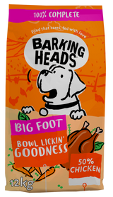 BARKING HEADS All Hounder Bowl Lickin Good Chick 12kg: prémiové krmivo s 50% volně chovaným kuřetem, rýží a zeleninou pro zdraví psa.