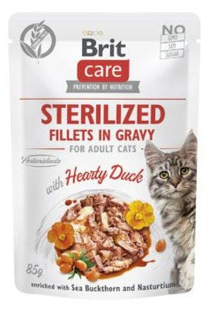 Brit Care Cat Fillets in Gravy Steril. Hearty Duck 85g